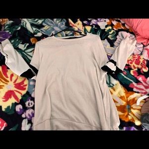 White with black stripes sweater